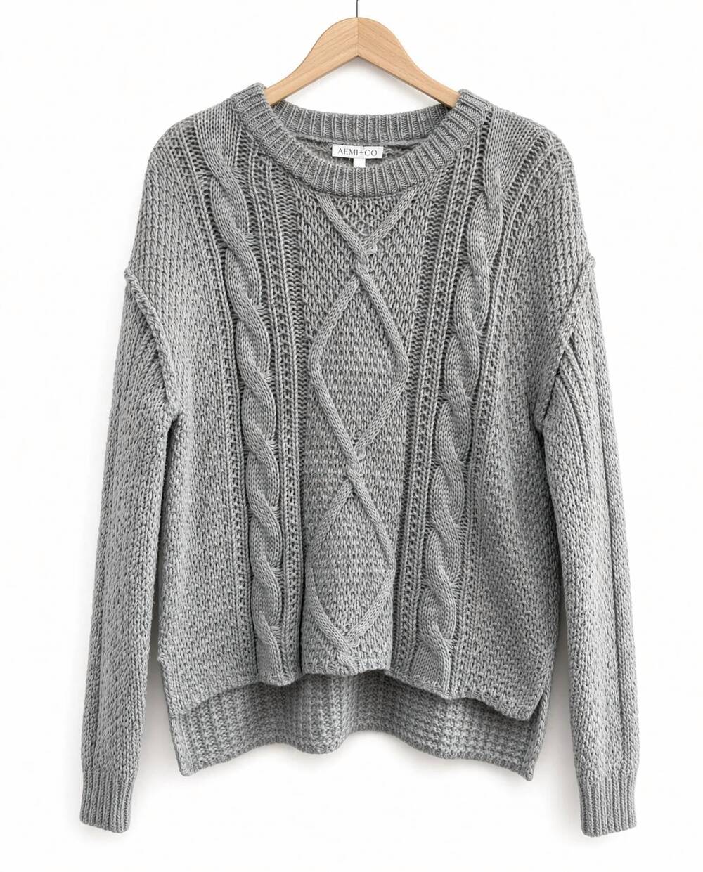 NEW AEMI + CO women's adela sweater in grey